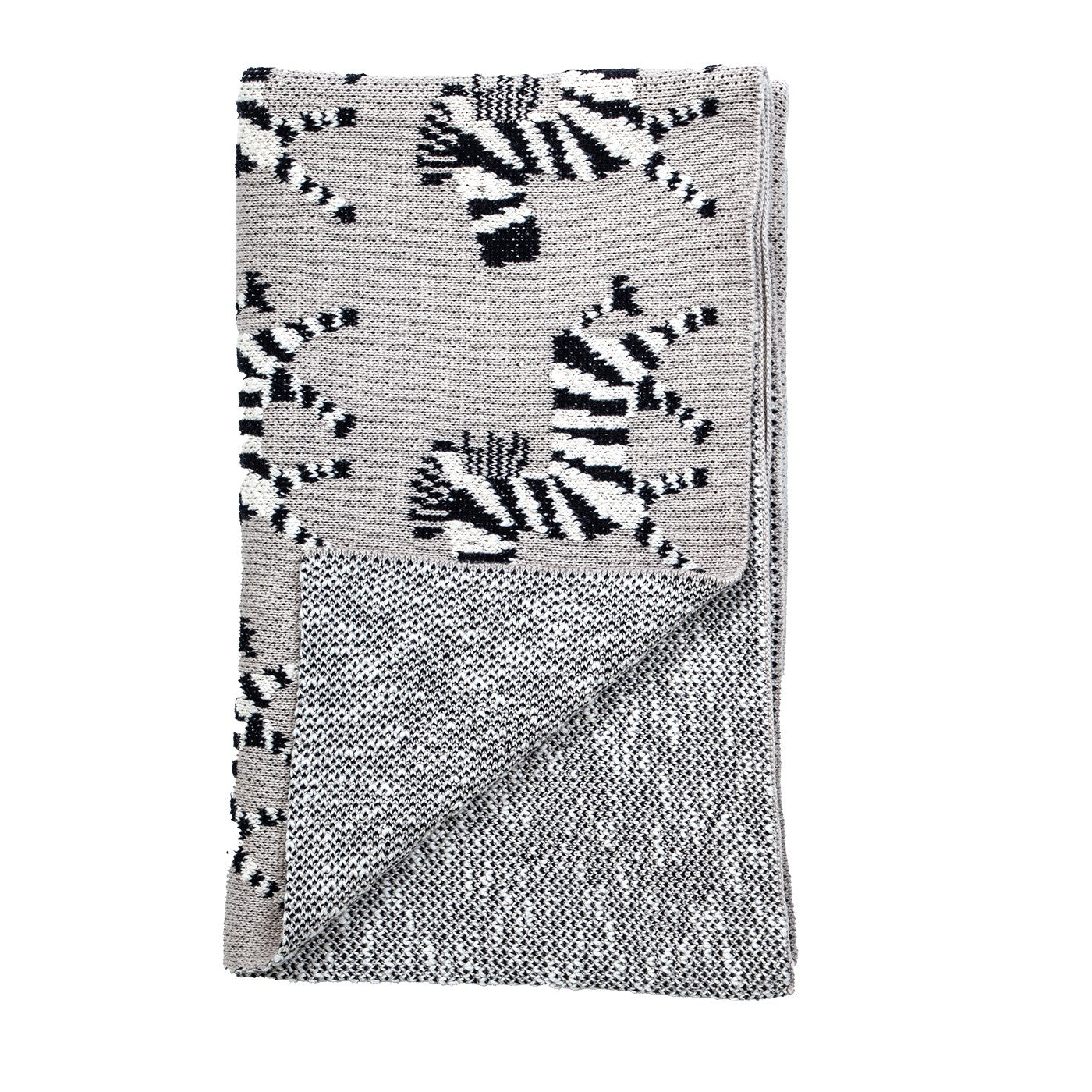 Grey Lots Of Zebras Woven Knitted Baby Blanket-3