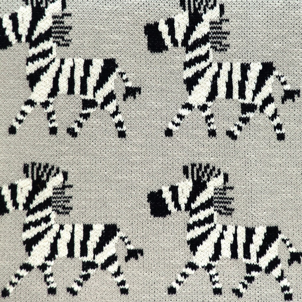 Grey Lots Of Zebras Woven Knitted Baby Blanket-4