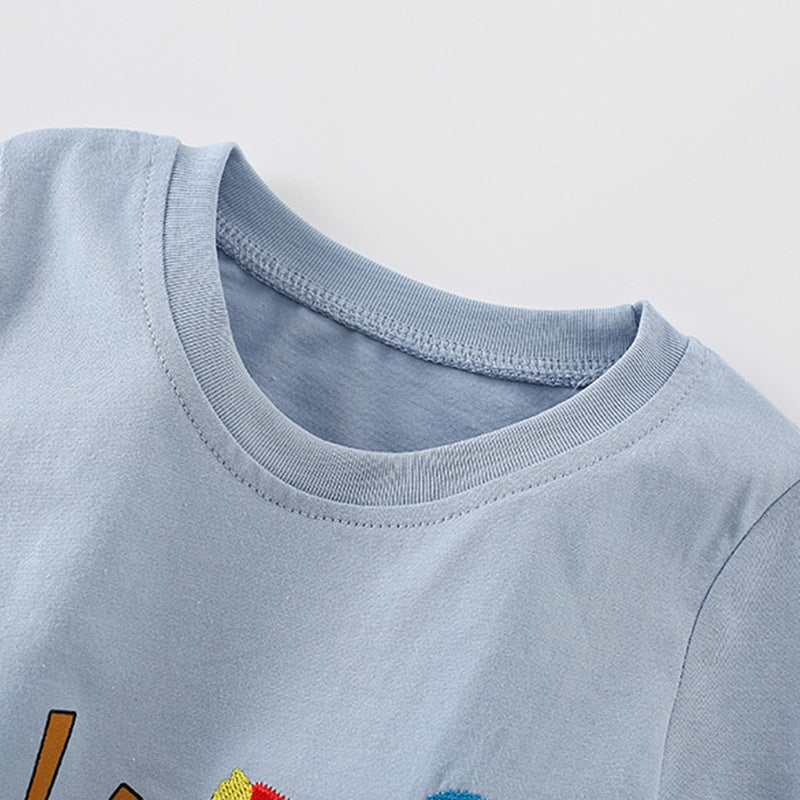 Summer Boys’ Cartoon Animals and Farm Pattern T-shirt in European and American Style-2