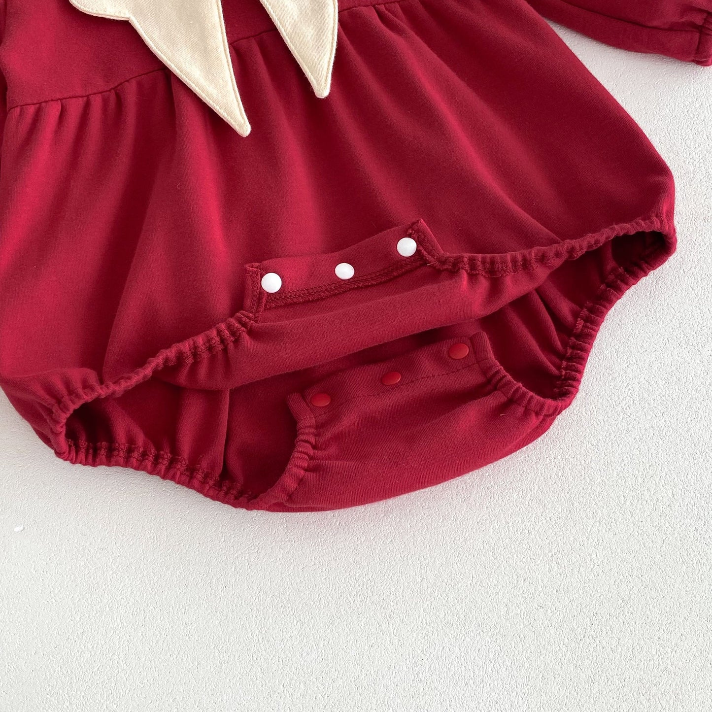 Autumn Arrival Baby Girls Long Sleeves New Style Collar with Butterfly Bow Attached Onesies-2