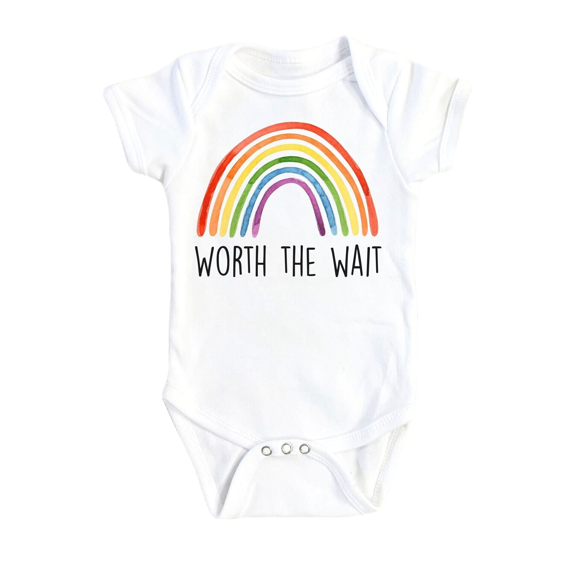 Rainbow Baby Wait - Baby Boy Girl Clothes Infant Bodysuit Funny Cute Newborn-0
