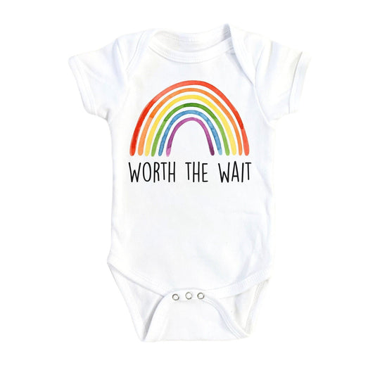 Rainbow Baby Wait - Baby Boy Girl Clothes Infant Bodysuit Funny Cute Newborn-0