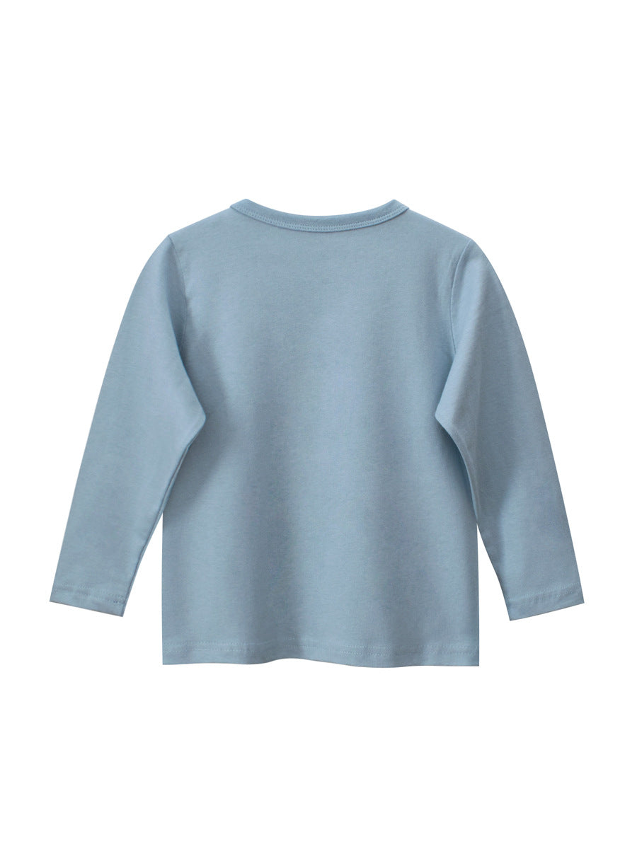 Kids Girls Polar Bear Cartoon Print Crew Neck Long Sleeves Shirt-1