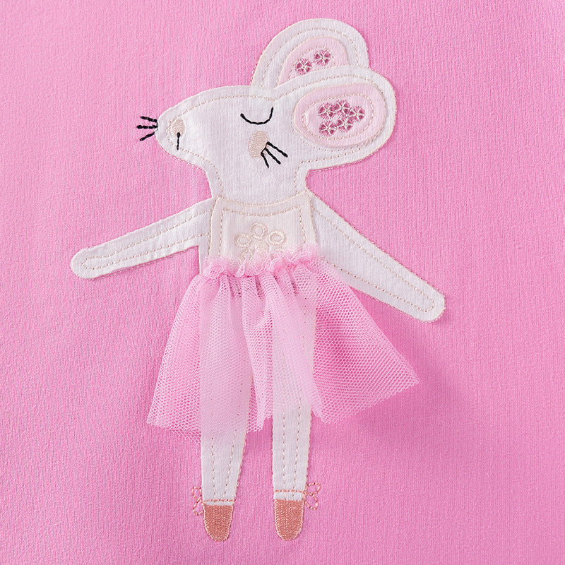 Spring and Autumn Girls Animals Cartoon Pattern Long Sleeves Pullover and Pants Clothing Set-2