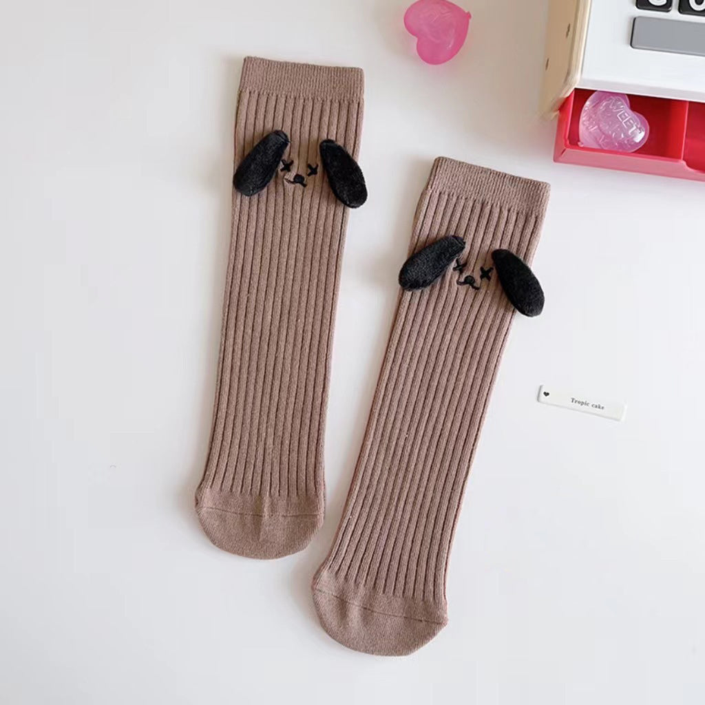 Baby Girls Kids Mommy And Me Dog-Ears Design Comfortable Knee-High Socks-5