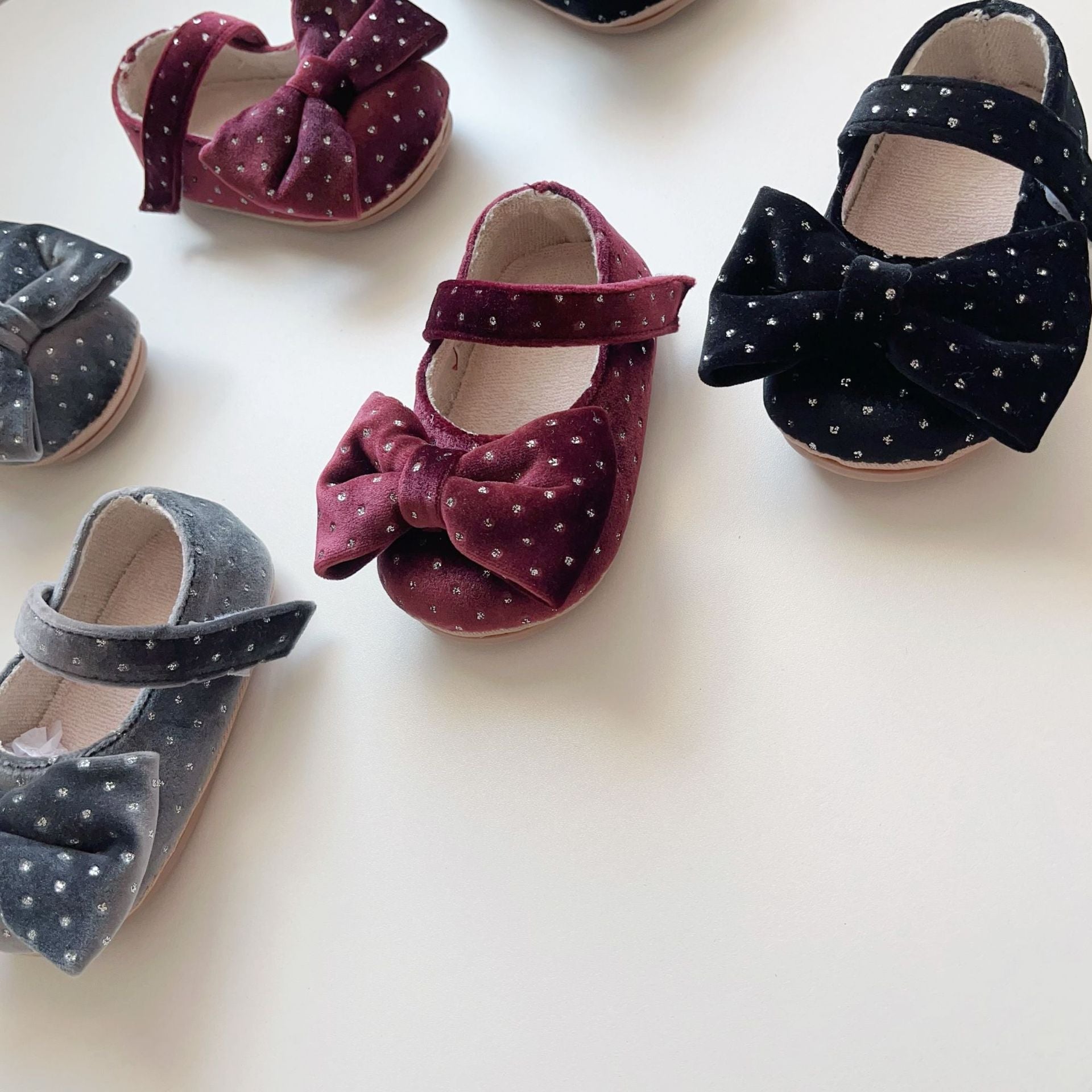 Autumn Baby Girl Vintage Design Dots Pattern Toddler Soft-Sole Anti-slip Walking Shoes-4