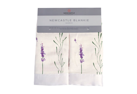 Lavender Stems Bamboo Muslin Security Baby Blankie-0